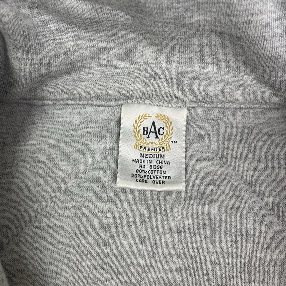 Vintage USA Ice Skating 1/4 Zip Sweater Grey Sweatshirt Pockets Size Medium - Picture 7 of 12